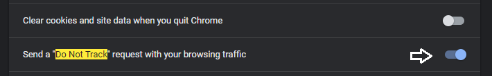 Ejemplo de "Do Not Track" en Google Chrome